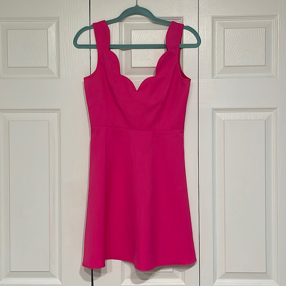 Tobi Hot pink scalloped dress